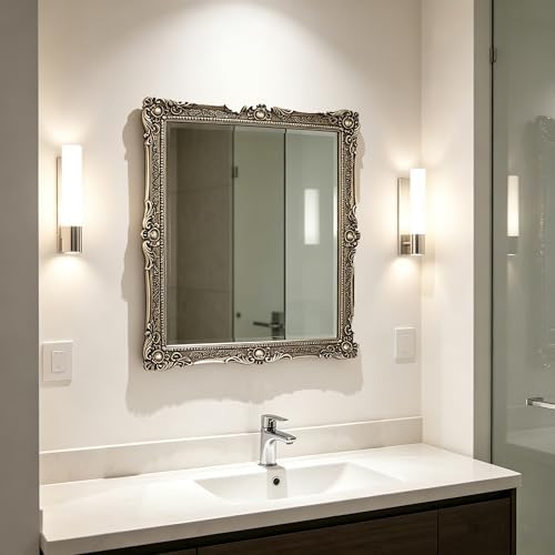 OIGUMR Wall Mirror, Freestanding or Wall Mount, Antique Gold, 13x 16 inch - Image 3