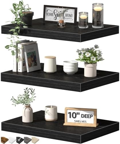 QEEIG 10" Deep Floating Projector Shelves Under TV Shelf by QEEIG