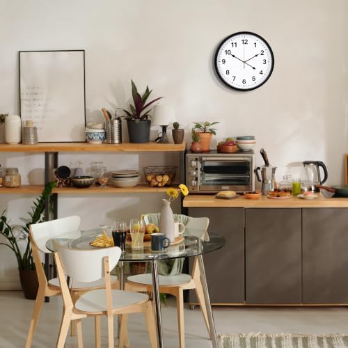 LEIKE Metal Wall Clock 16IN Black, Retro Silent Quartz Battery Operated - Image 6