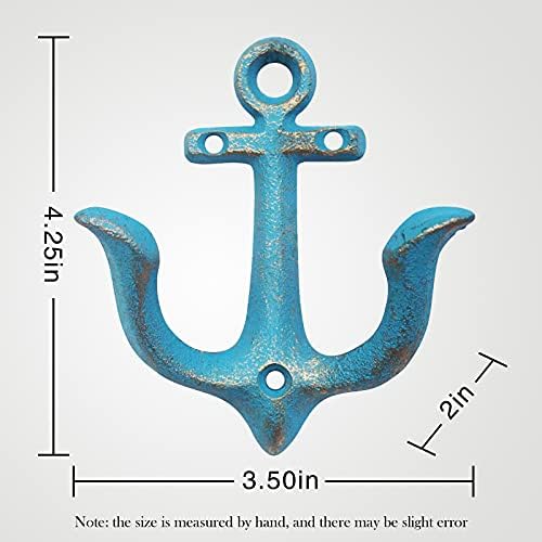 Notakia Vintage Rustic Cast Iron Nautical Anchor Design Wall Hooks Coat Hooks - Image 4