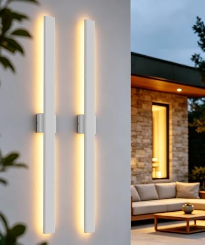 Aipsun 47.2" LED Outdoor Wall Light, Modern White Exterior Lighting Fixture by Aipsun