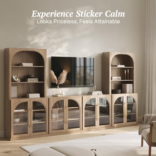 BELLEZE Jagger 130" Wall Unit 6-Piece Modular TV Stand - Image 4