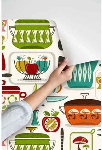 Spoonflower Kitchen Vintage Peel and Stick Removable Wallpaper - Image 3