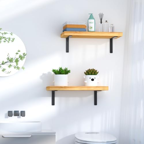 8 Pack - L 9" x H 6" x W1.5, 5mm Thick Black L Shelf Bracket, Iron Shelf - Image 5