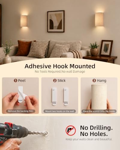 EZVALO Battery Operated Wall Sconce Set of Two - Image 2
