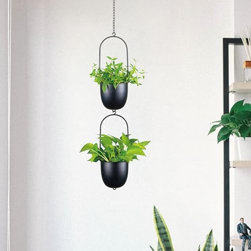 Metal Hanging Planters Set of 2 - Image 4