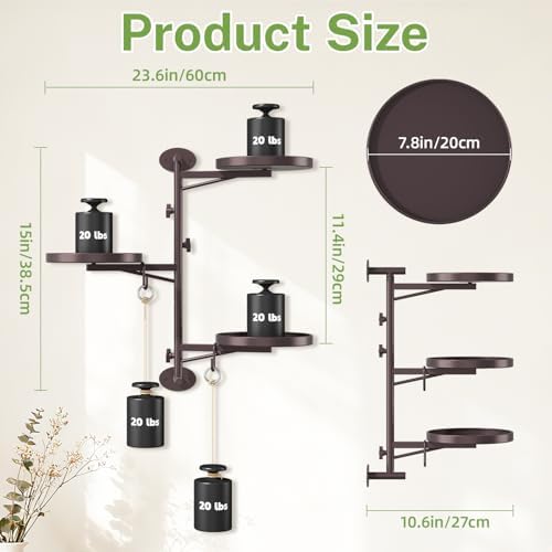 iDavosic.ly Wall Plant Holder, Rotating Floating Window Shelf 3-Tier Bronze - Image 3