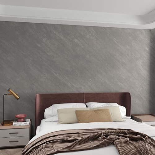 3yecao 31"×1181" Extra Wide Thick Large Size Gray Concrete Wallpaper Peel and by 3YECAO