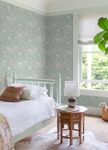 NuWallpaper Chinoiserie Garden Robins Egg Peel and Stick Wallpaper, Removable - Image 3