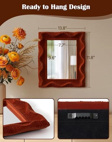 Small Wall Mirror with Cozy Flocking Touch - Image 5