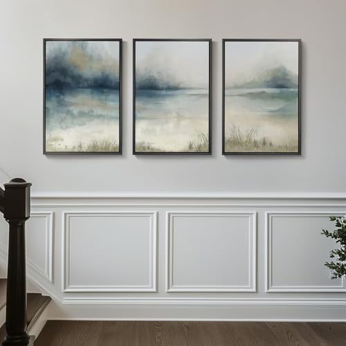 Framed Watercolor Abstract Landscape Wall Art, 3 Piece Set, Each 16x24 In - Image 4