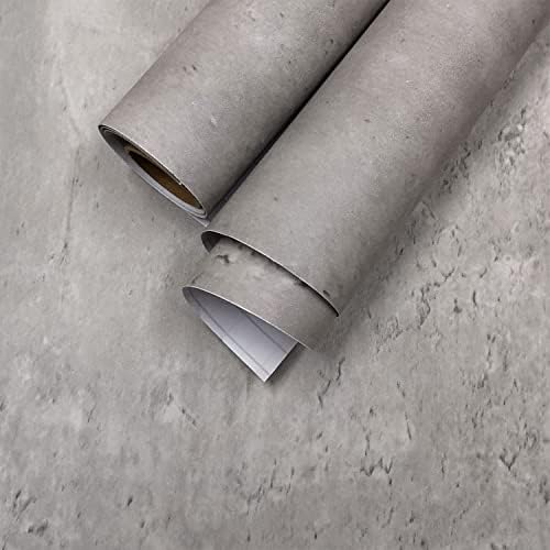 Gray Concrete Wallpaper Peel and Stick Cement Contact Paper 31x157 inch by HolomeyWallpaper