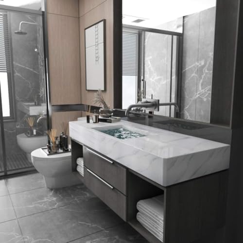 Large White Marble Wallpaper Peel Stick Countertops Granite Conatact Paper - Image 3