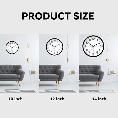 AKCISOT 10 Inch Wall Clock, Silent Battery Operated Analog Clock - Image 3