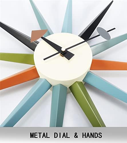 Large Sunburst Wall Clock 18 Inch, Mid Century Modern - Image 4