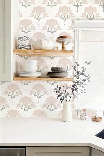 Dainty Floral Peel and Stick Wallpaper Boho Pink and White Contact Paper - Image 5