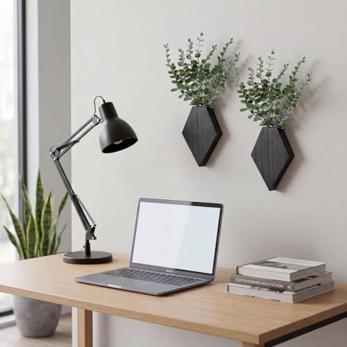 Chunful 2 Pcs Wooden Wall Planter Decor, 7.1 x 4.7 x 1.2 Inches - Image 4