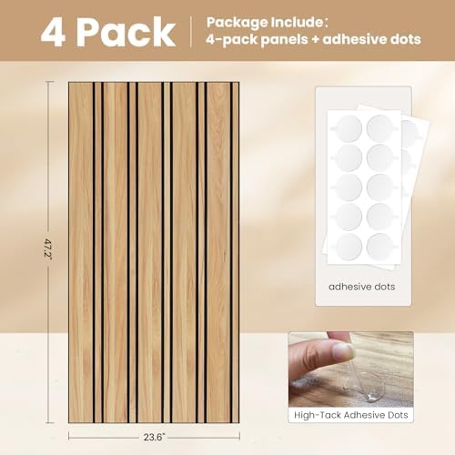 Acoustic Wall Panels, 4 Pack 47.2"x23.6" High Density Neutral Decorative Noise - Image 5