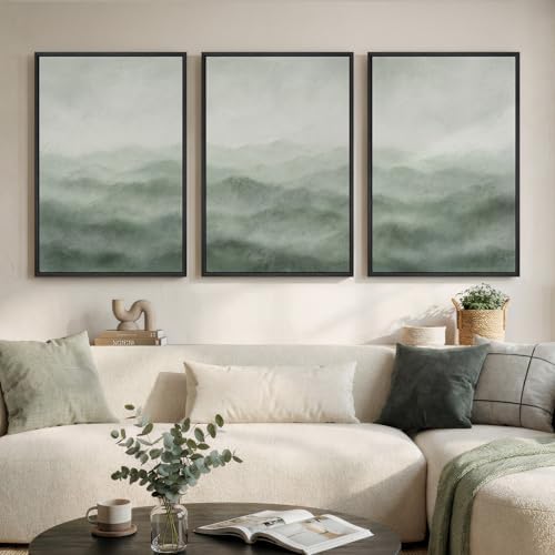 Large Framed Green Abstract Wall Art by Cuspin