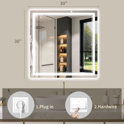 30"x30" LED Bathroom Mirror - Image 4