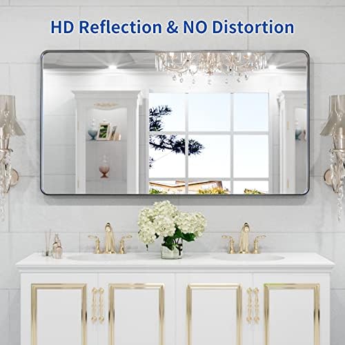 WEER Black Bathroom Vanity Mirror 55X30 Inch - Image 2