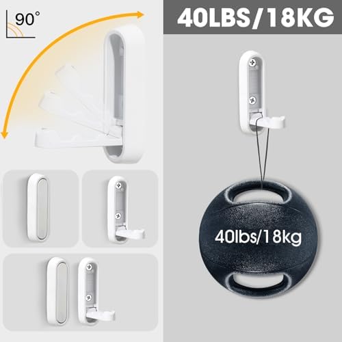 Dntorx Folding Wall Hooks, 2 Pack, Zinc Alloy, Heavy Duty Coat Hooks - Image 4