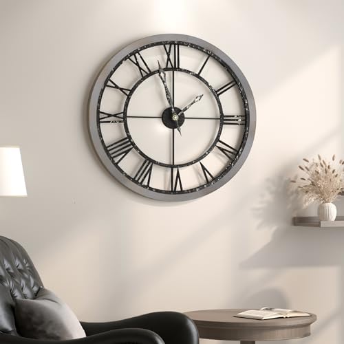 Cuspin 24 Inch Farmhouse Wall Clock, Rustic Clocks by Cuspin