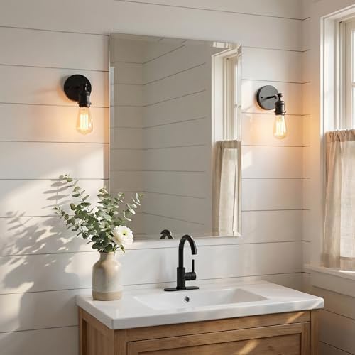 22x30 Inch Frameless Bathroom Mirror, Rectangular Beveled Wall Mirror - Image 2