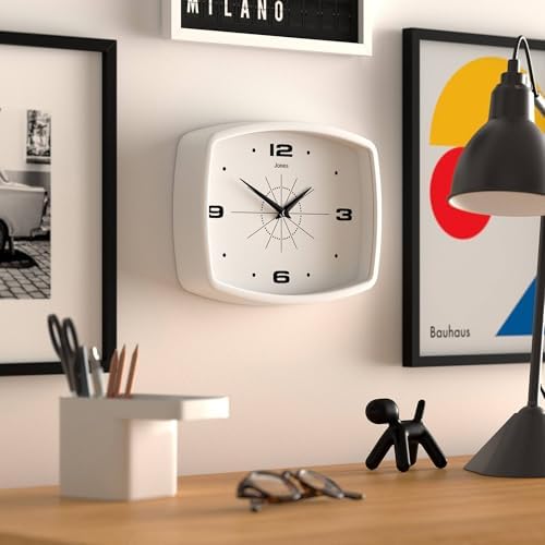 JONES CLOCKS® Movie wall Clock | Rectangular Retro Clock | 10" | White | Cool - Image 5