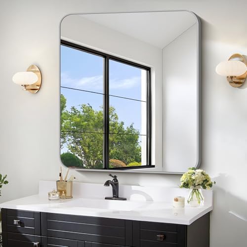 FORBATH 30x30 Inch Silver Bathroom Mirror by FORBATH