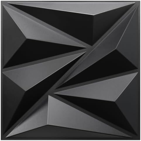 STICKGOO Black Diamond 3D Wall Panels, 33 Pack by STICKGOO