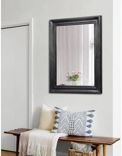 Mirrors for Wall with Black Wood Frame Large 26"x18" Rectangular Hanging - Image 4