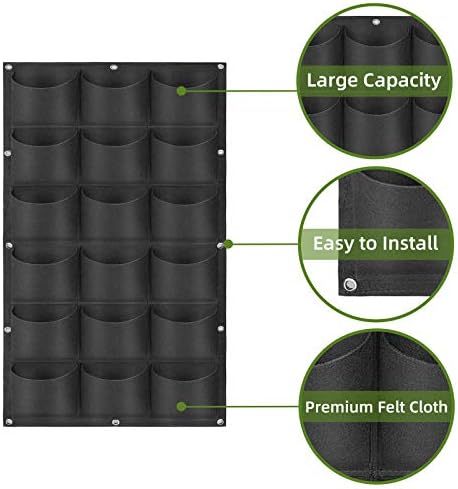 Hanging Planting Grow Bags, 18 Pockets Hanging Vertical Wall Planter Wall - Image 4