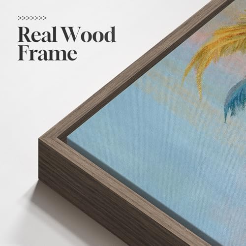 Large Framed Coastal Colorful Palm Tree Wall Art - Image 5
