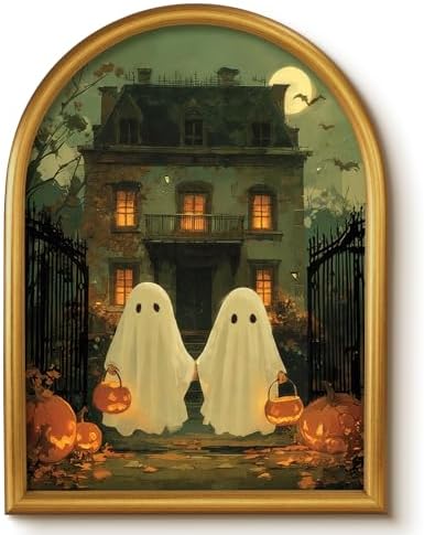 VIYYIEA Halloween Wall Art, Arched Framed Ghost Art Prints Decor 12×16 In by VIYYIEAART