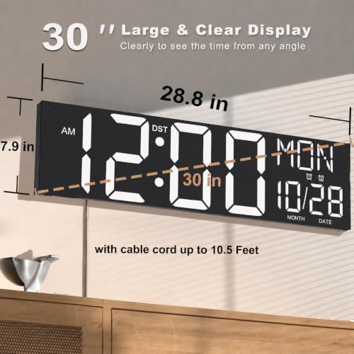 JALL 30" Giant Digital Wall Clock - Image 2