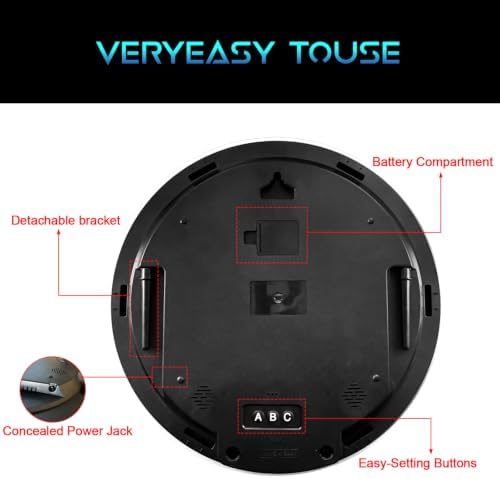 Digital Wall Clock, LED Mercury Design, Temperature Display - Image 4