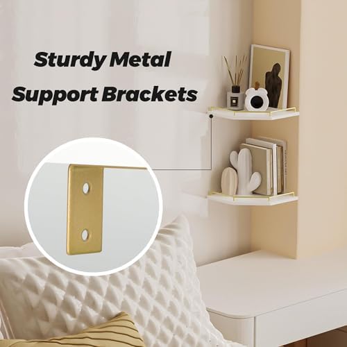 Tirzah White Wall Mount Corner Shelf - Image 6