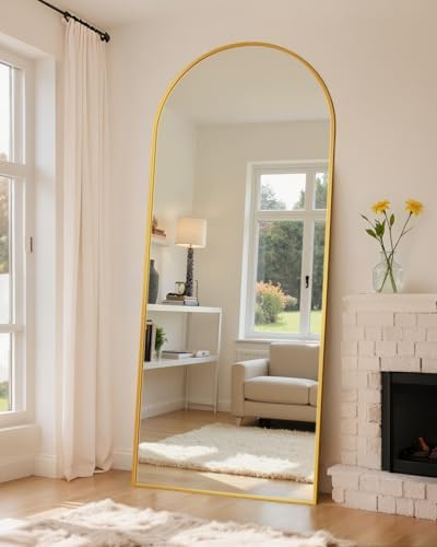 Full Length Mirror with Stand, Large Stand Up Mirrors, Aluminum Frame Floor - Image 2
