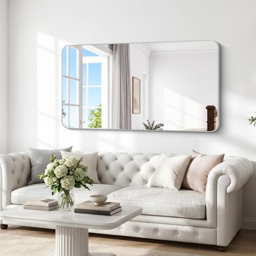 BONEWEI Silver Bathroom Mirror, 66x36 inch Wall Mirror - Image 5