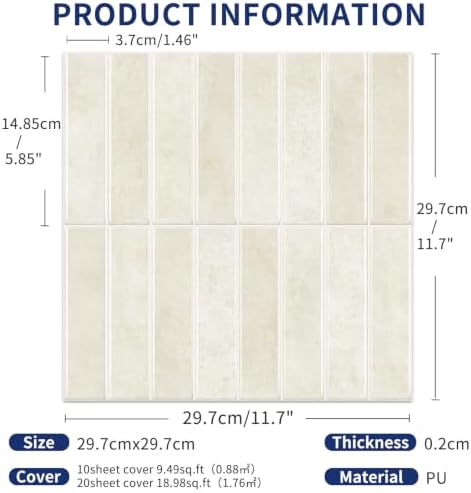 MORCART 10PCS Thicker Design Peel and Stick Backsplash, 11.7"x11.7" - Image 3