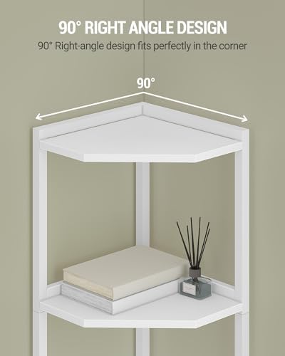 Hzuaneri Corner Shelf Stand 6-Tier Corner Bookshelf Storage Standing Shelf - Image 4