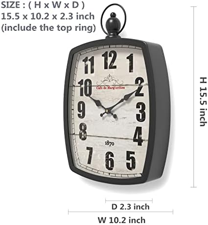 Menterry Large Retro Rectangle Wall Clock - Image 3
