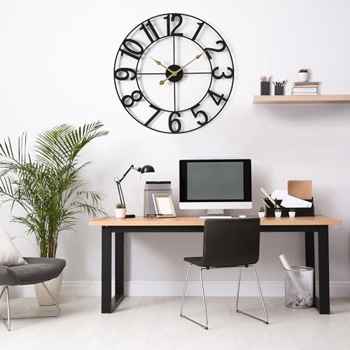 Sorbus Large Wall Clock, Metal Frame, Battery Powered - Image 5