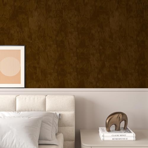 Decotalk Dark Brown Velvet Felt Sheets 15.7"x200" Adhesive Felt Wallpaper Peel - Image 4