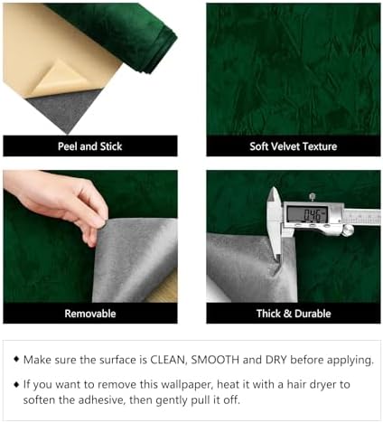 LACHEERY 157"x24" Velvet Peel and Stick Wallpaper Green Flocked Velvet - Image 7
