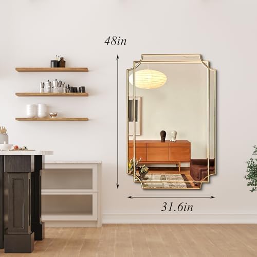 48"x32" Large Rectangle Beveled Mirror - Image 2