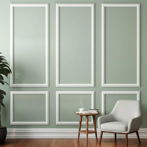 Peel and Stick Wall Molding Kit, 6 Large Frames, 54 x 24 Inch by Yandyn