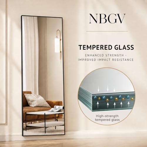 57"x21" Full Length Mirror, Floor Mirror Full Length Black - Image 7