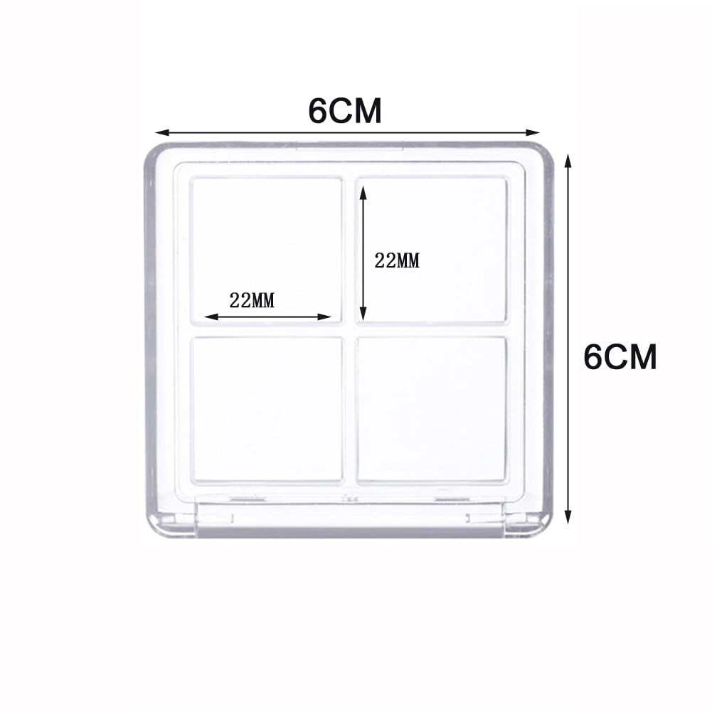 2PCS Empty Eyeshadow Palette 4 Grids Plastic Eye Make Up Container Palette Refillable Small Makeup Palette Lipstick Compact Containers Cosmetic Sample Storage Cases